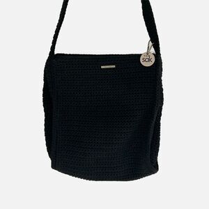 THE SAK Original Crochet Purse Black Shoulder Bag Classic Boho Traditional